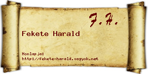 Fekete Harald névjegykártya