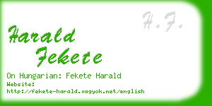 harald fekete business card